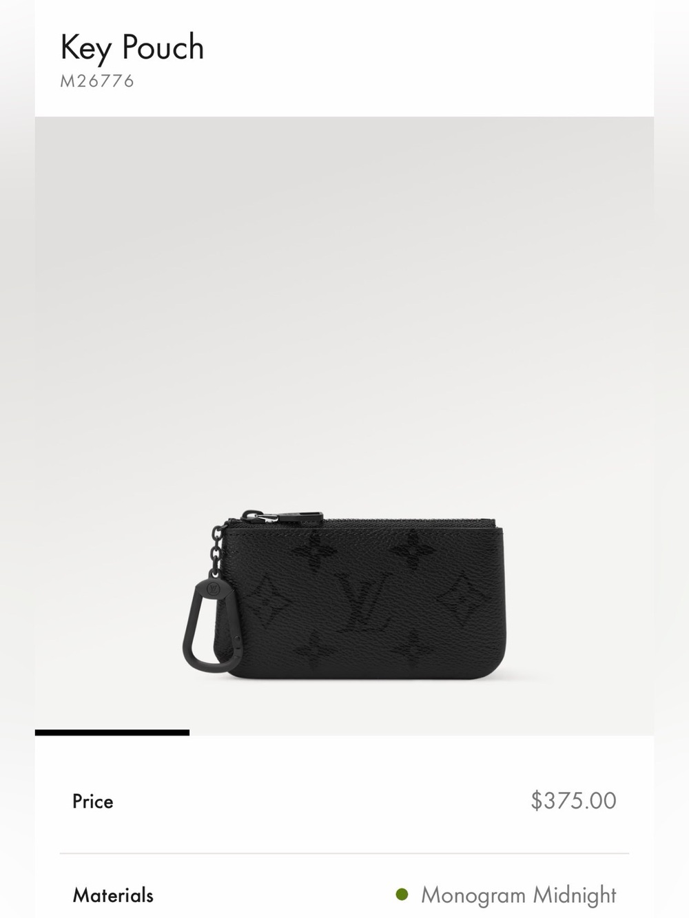 Louis Vuitton Monogram Midnight Coated Canvas Key Pouch